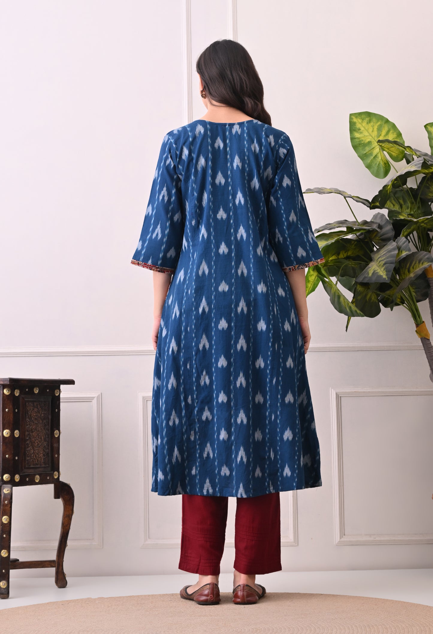 Blue Ikkat Handwoven Ikkat Cotton Kurta