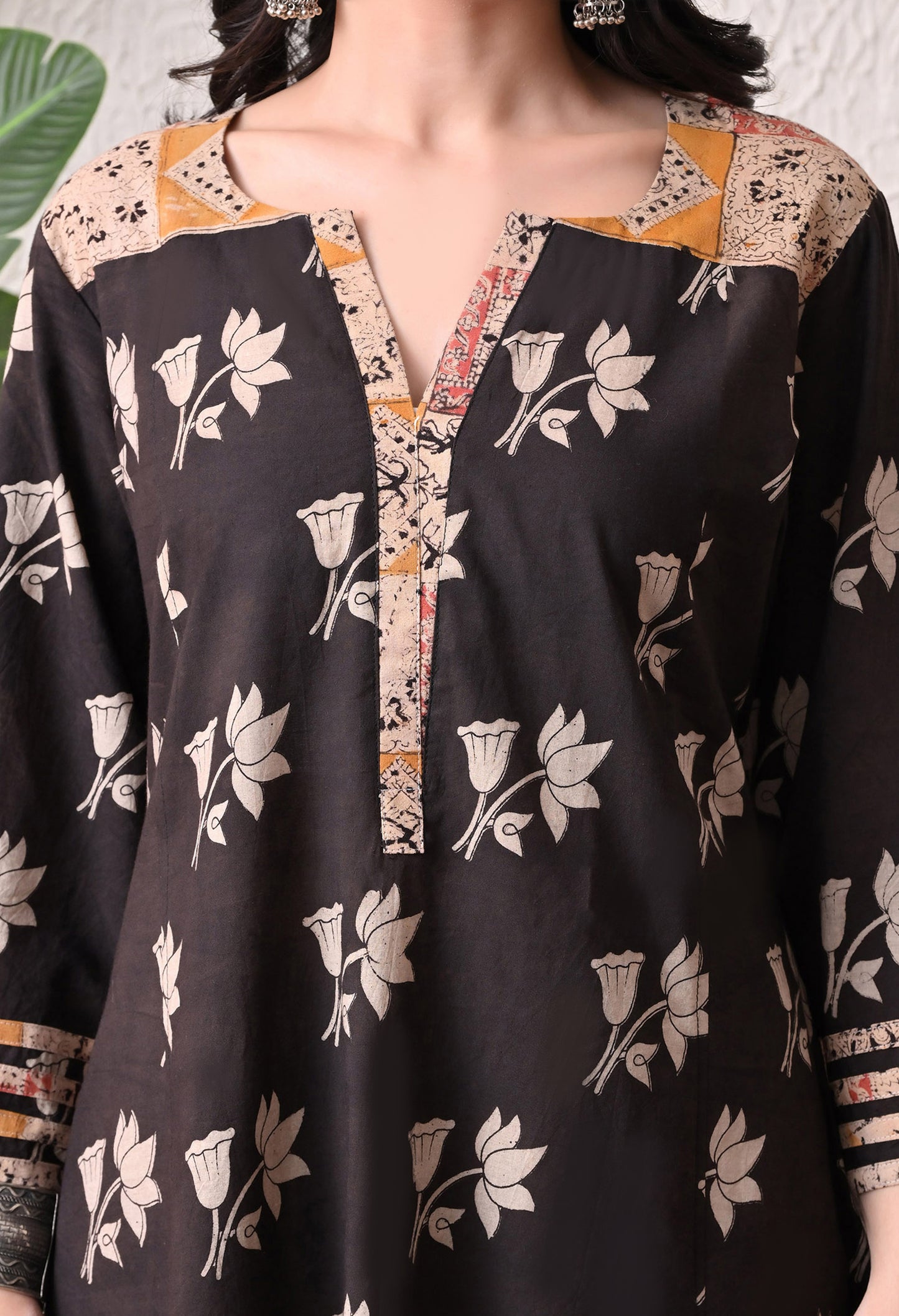 Black Kalamkari Cotton Kurta