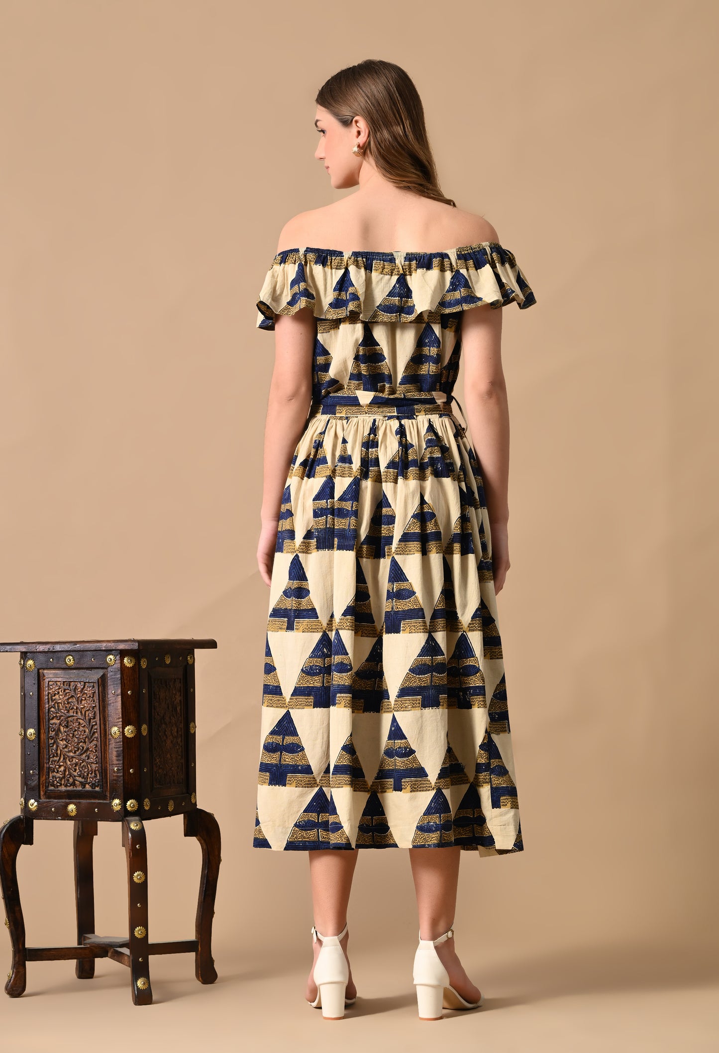 Off White White and Blue dress