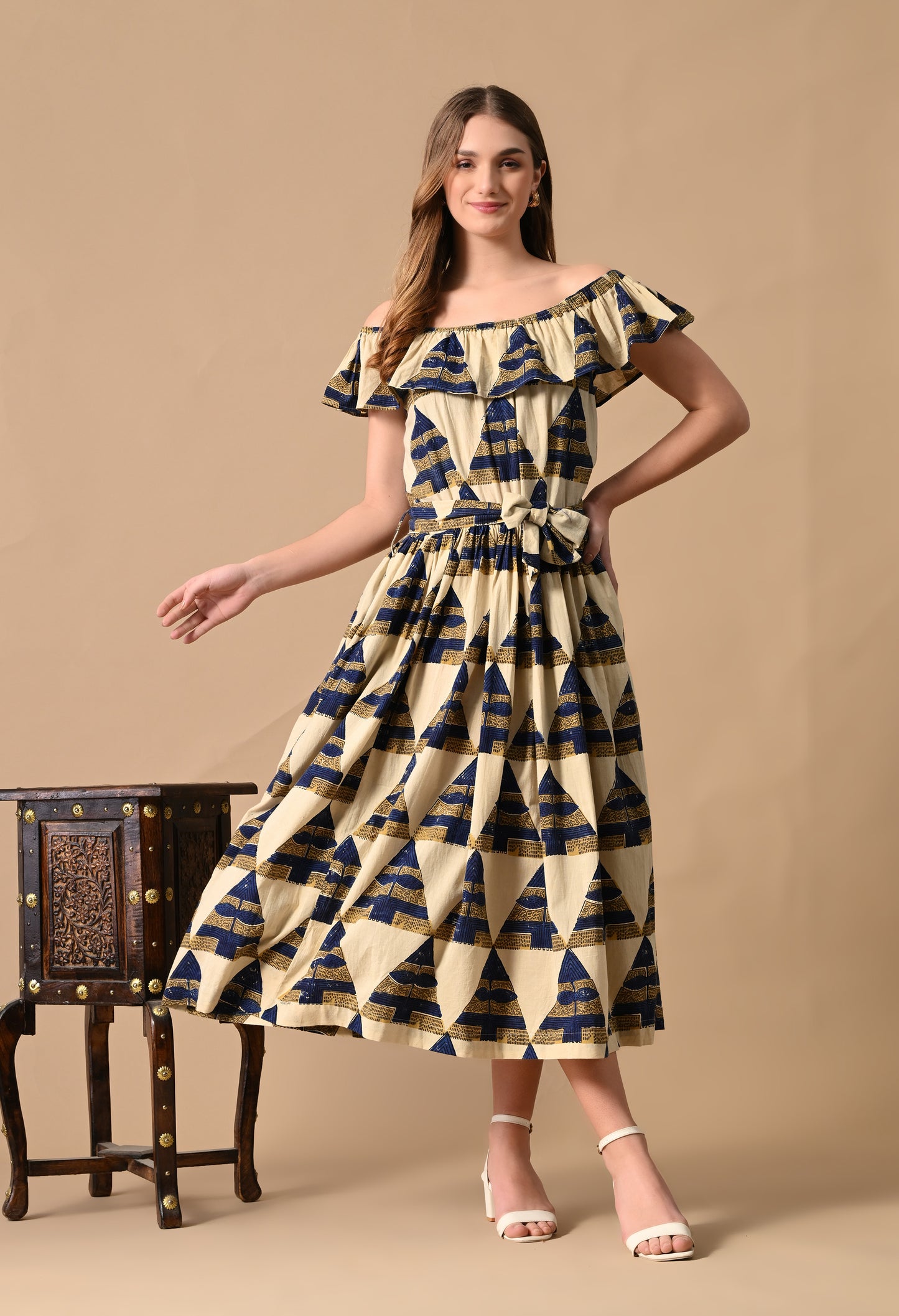 Off White White and Blue dress