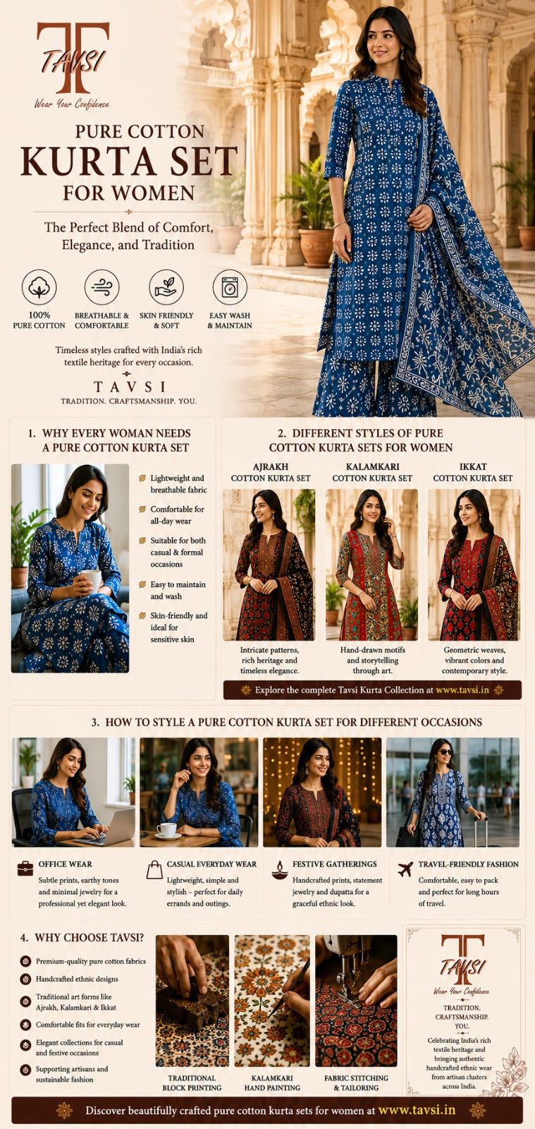 Pure Cotton Kurta Set for Women: The Perfect Blend of Comfort, Elegance, and Tradition