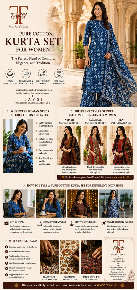 Pure Cotton Kurta Set for Women: The Perfect Blend of Comfort, Elegance, and Tradition