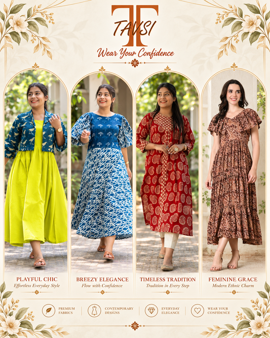 Dabu Print Dress for Women: The Beauty of Traditional Mud-Resist Printing