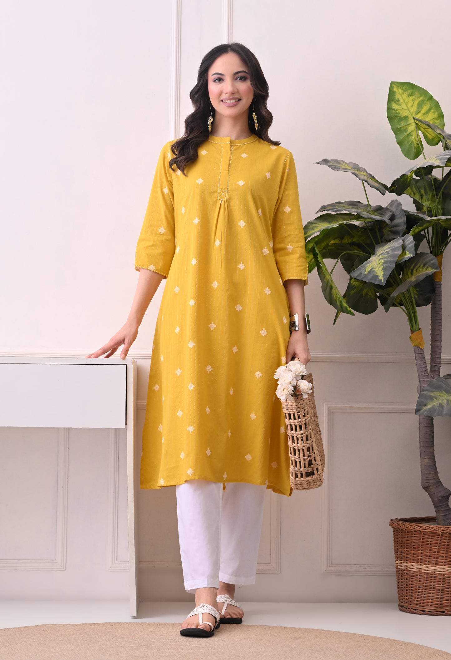 Yellow Cotton Kurta