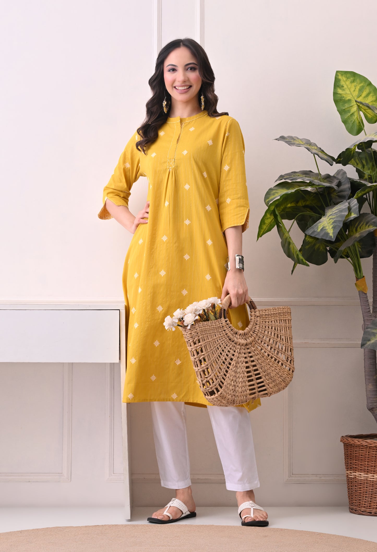 Yellow Cotton Kurta