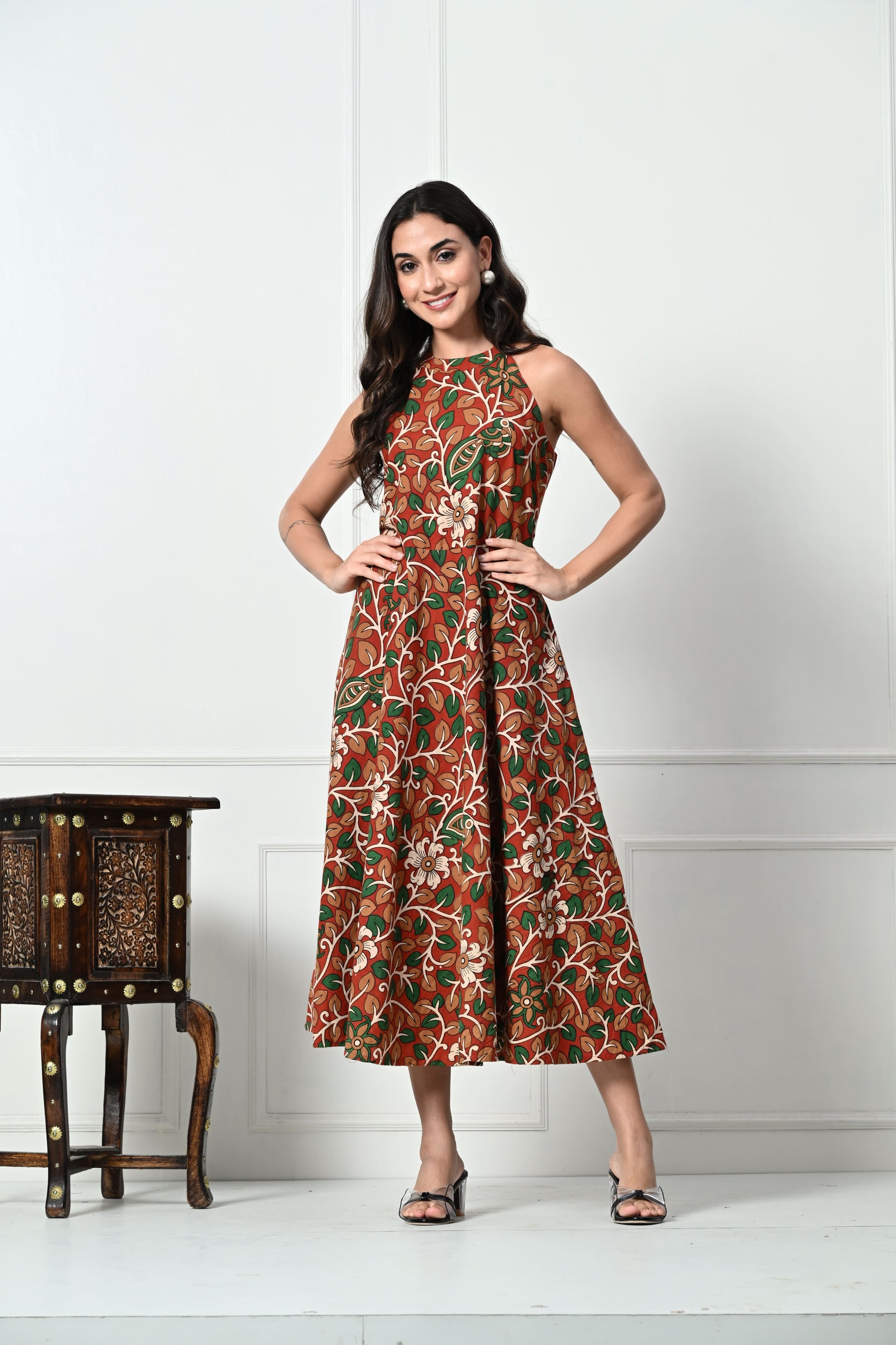 Buy Kalamkari Cotton dress-Tavsi Buy Kalamkari Cotton dress-Tavsi