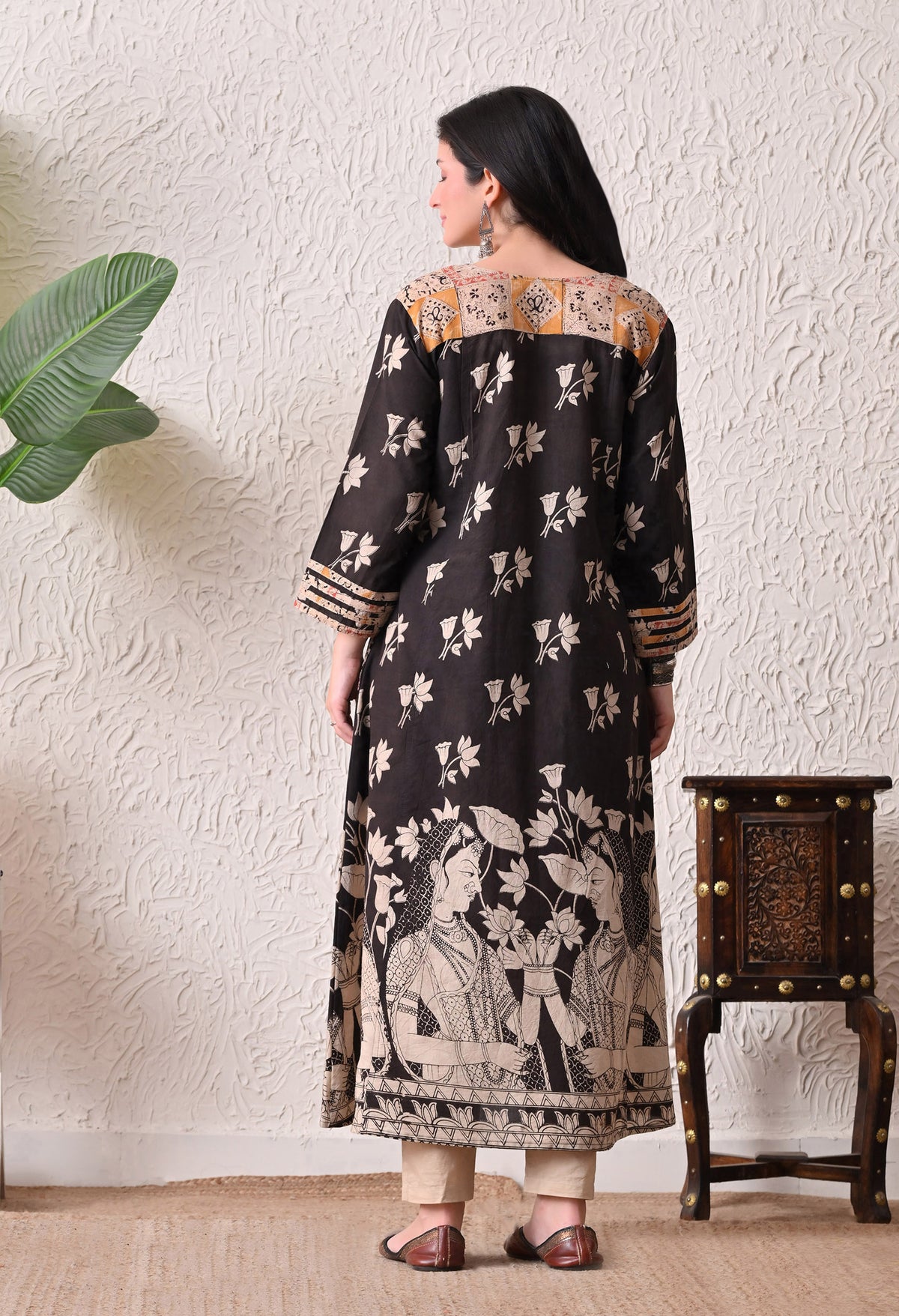 Black Kalamkari Cotton Kurta