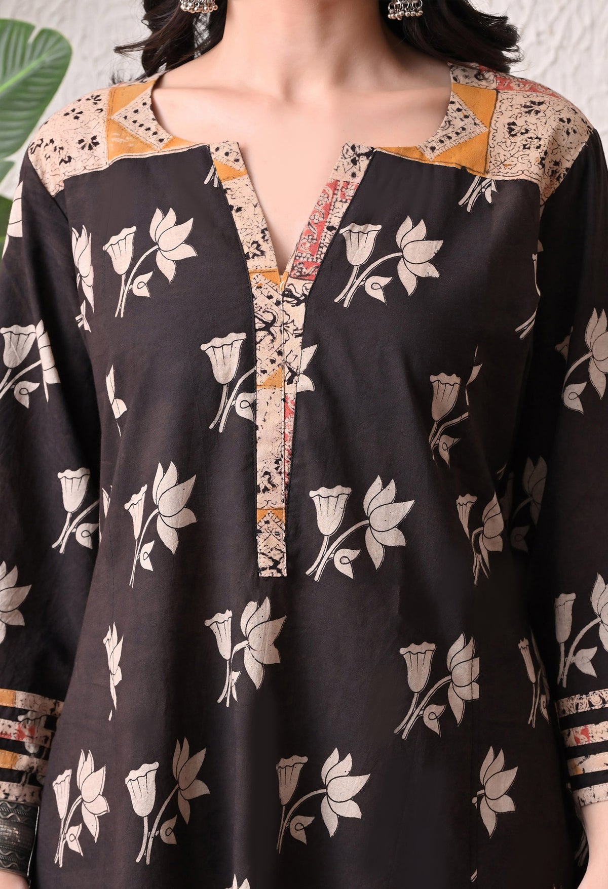 Black Kalamkari Cotton Kurta