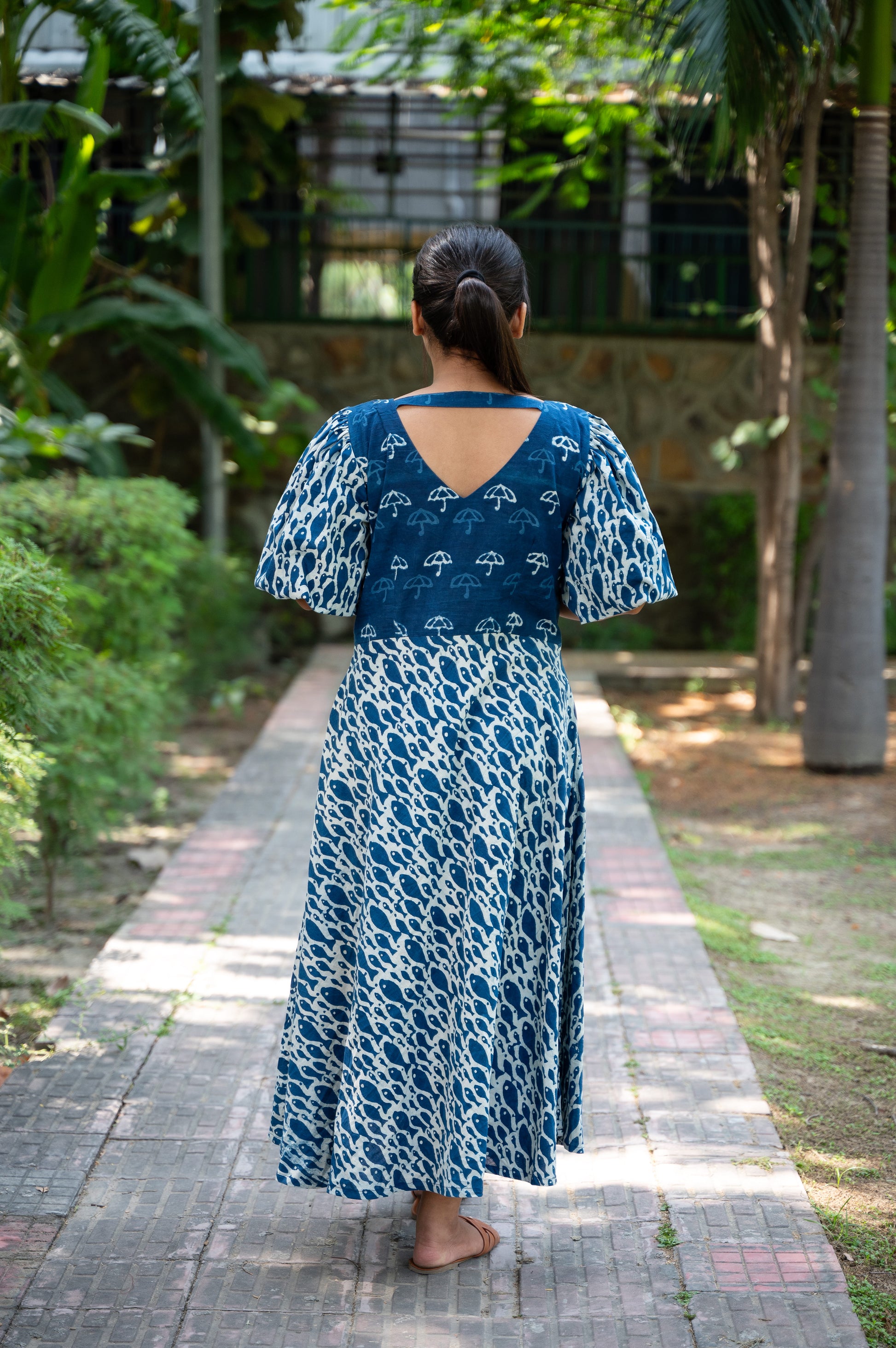 indigo collection pure cotton block print maxi dress Hand Block Print Indigo Cotton Maxi Dress | Sleeveless Summer Beach Dress