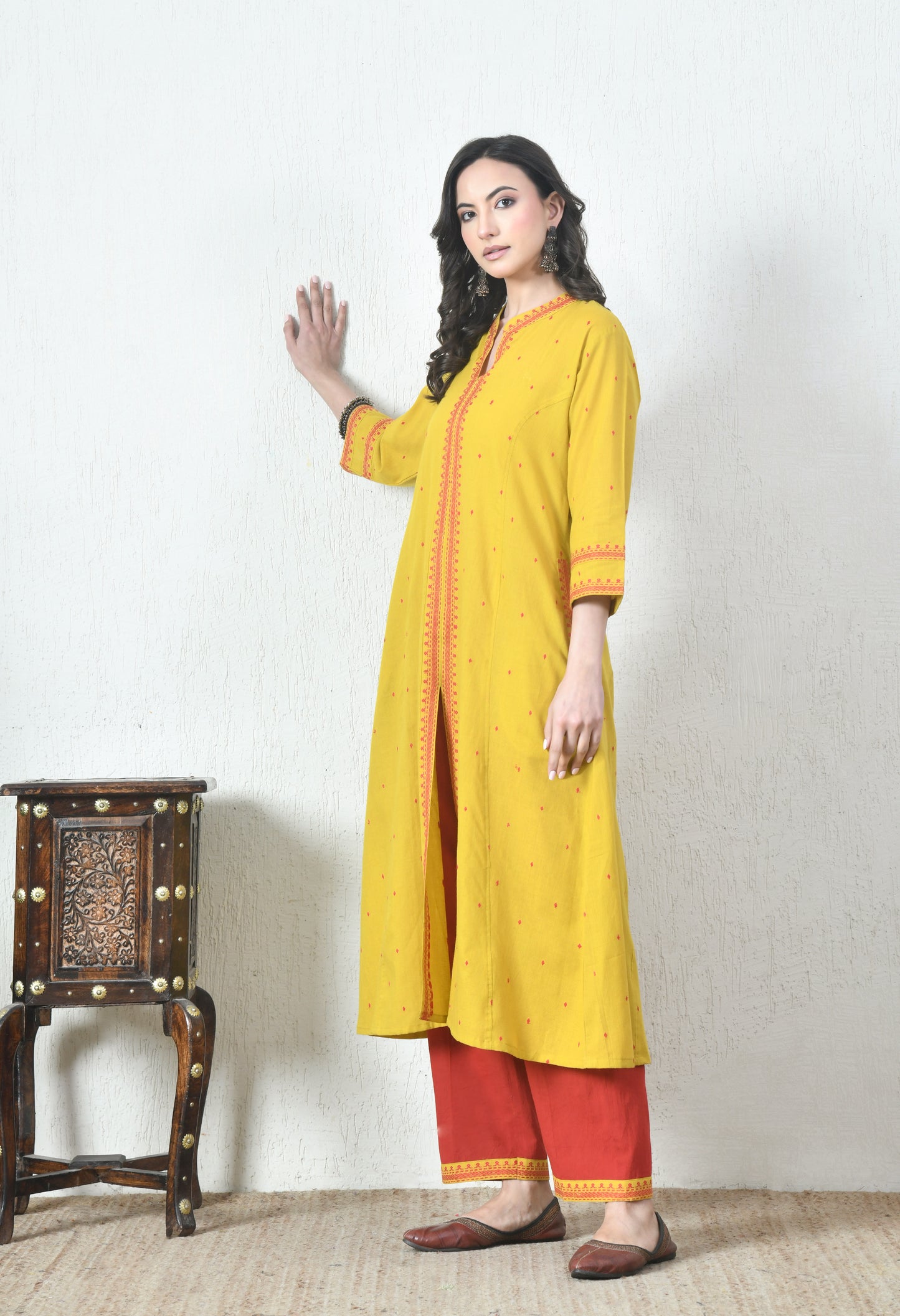 Yellow Cotton Kurta Set