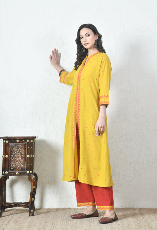 Yellow Cotton Kurta