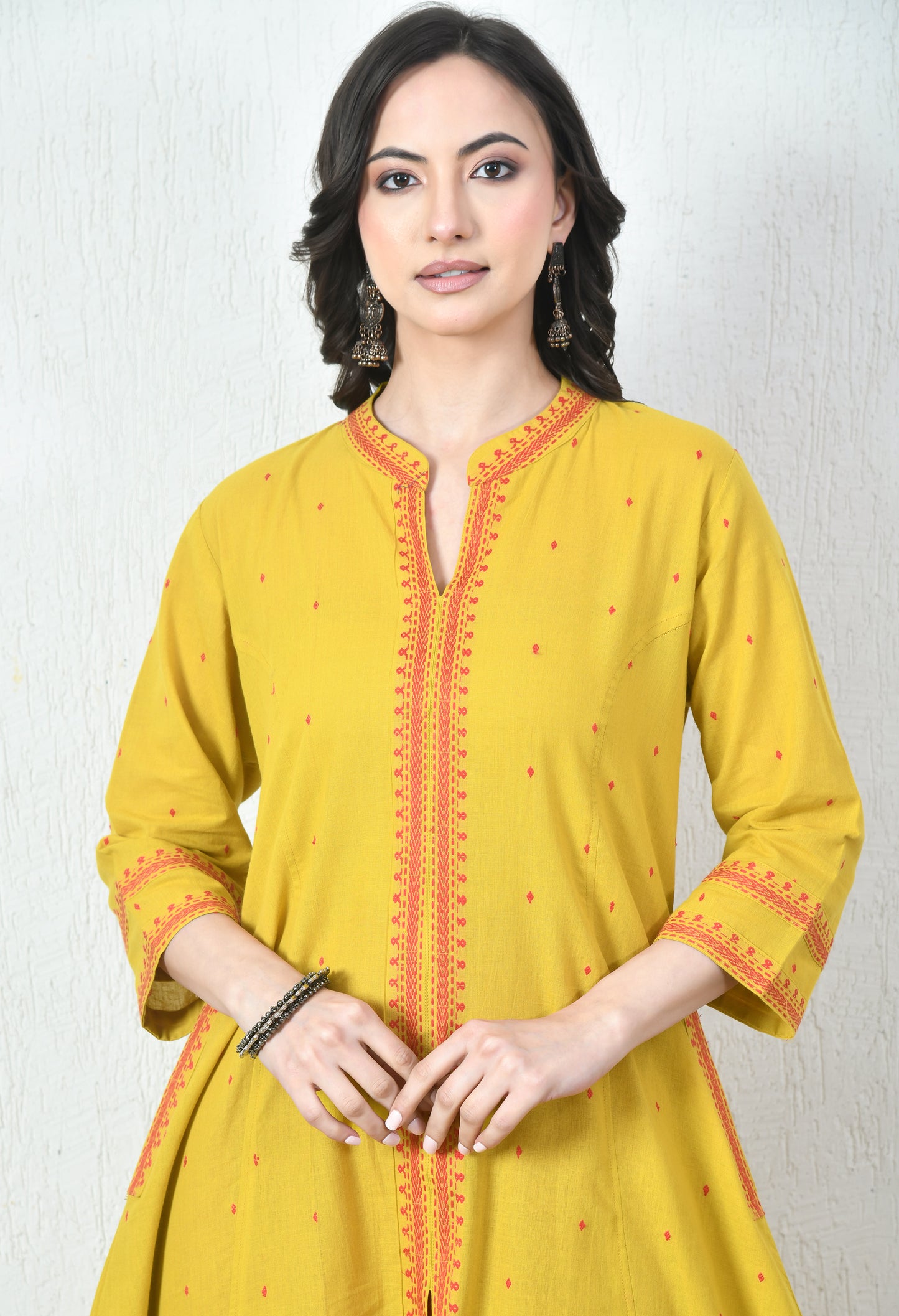 Yellow Cotton Kurta Set