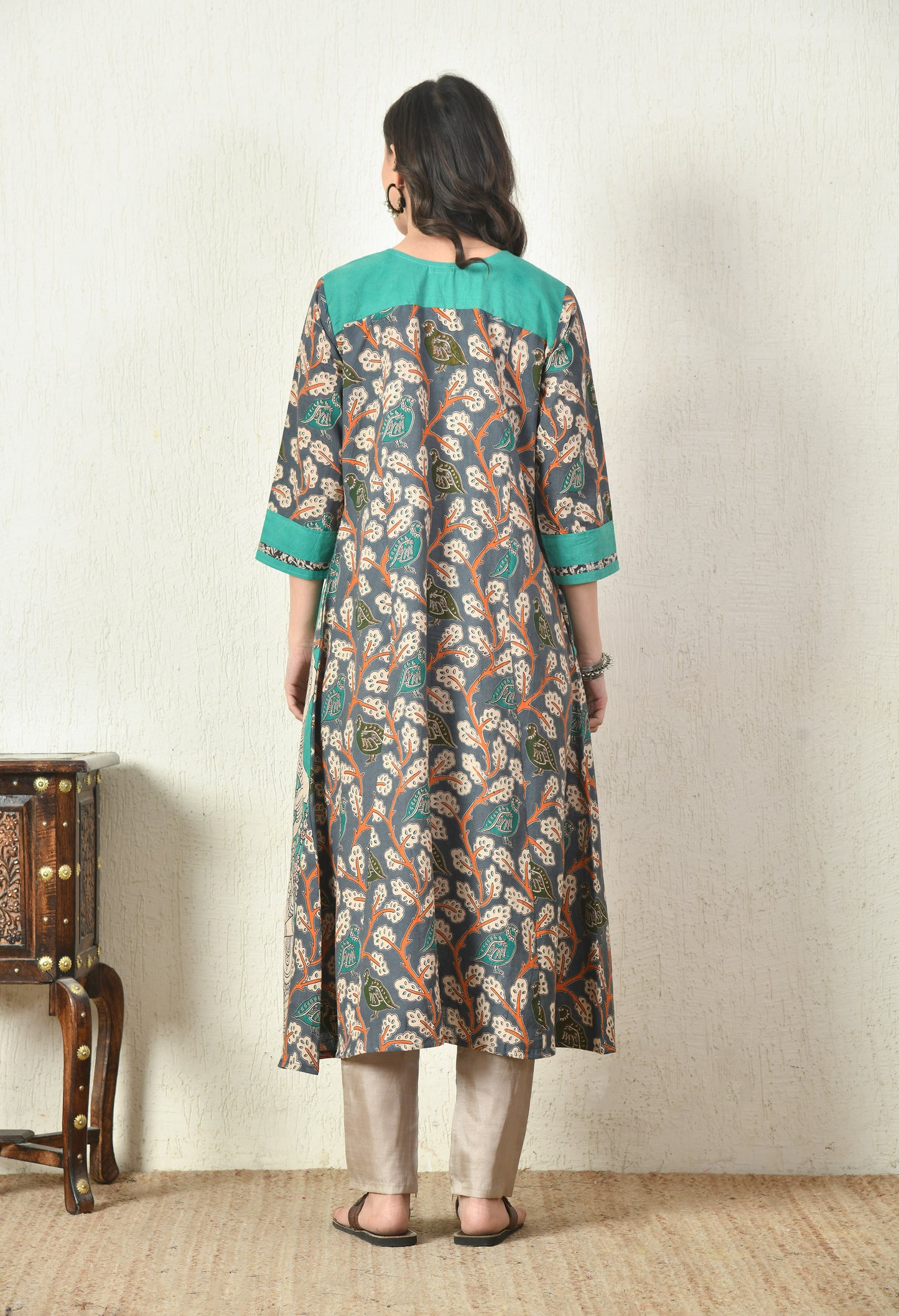 Green Kalamkari Cotton Kurta