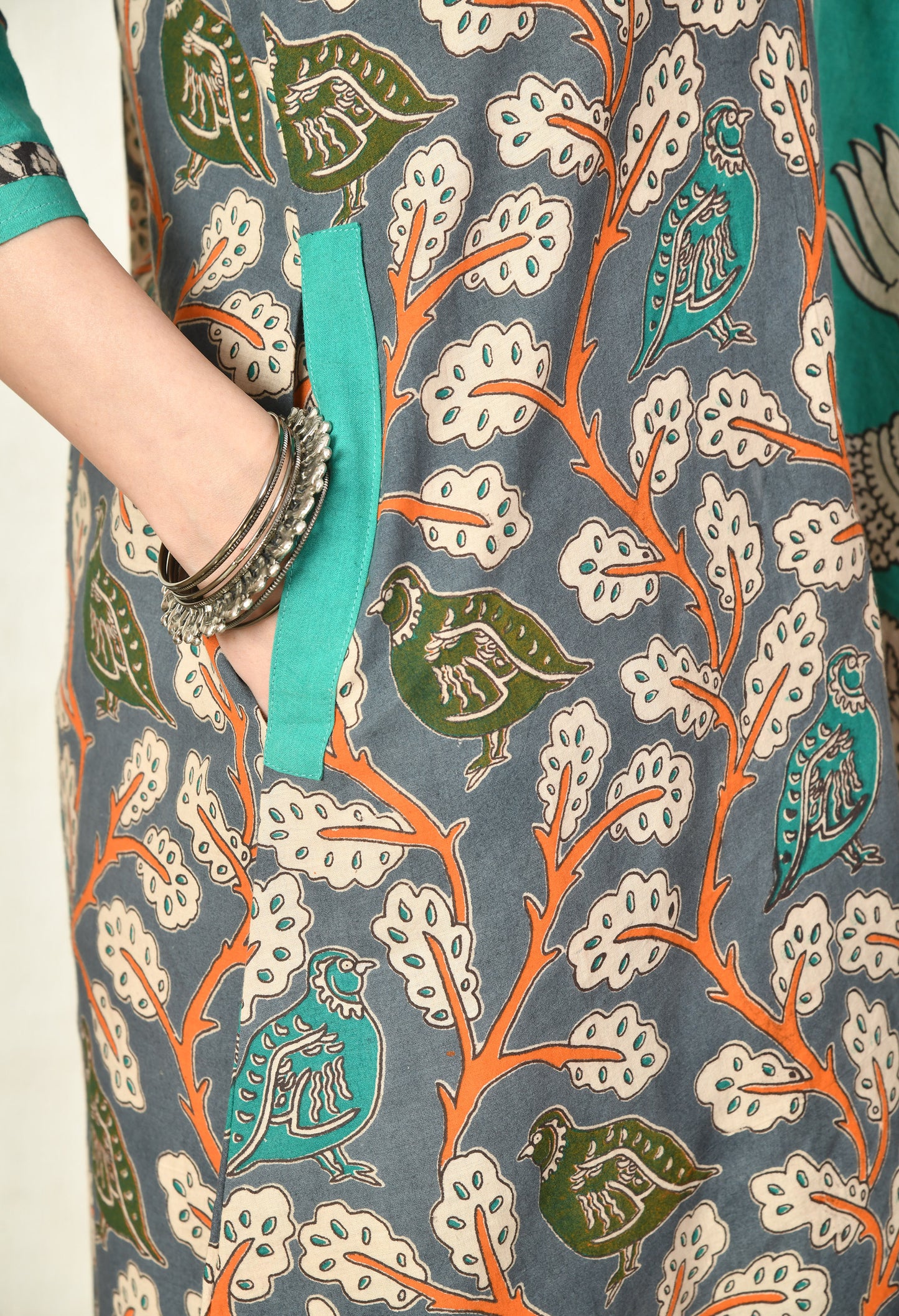 Green Kalamkari Cotton Kurta