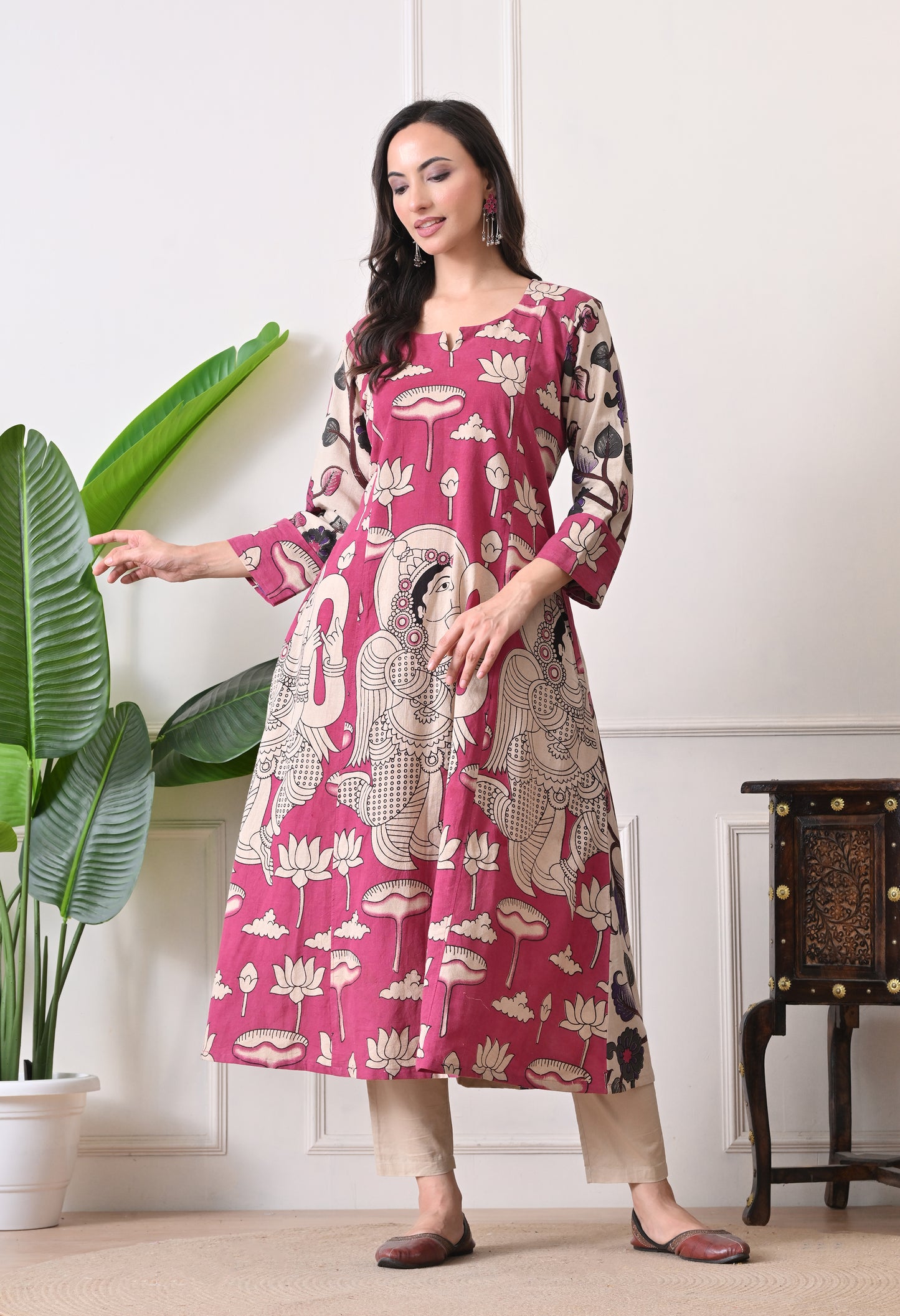 Rani Kalamkari Cotton Kurta