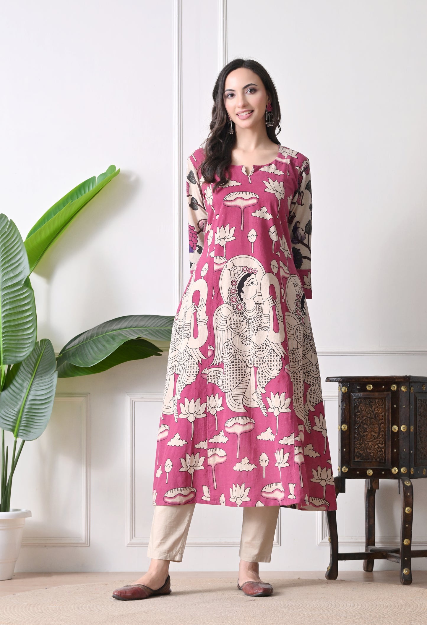 Rani Kalamkari Cotton Kurta