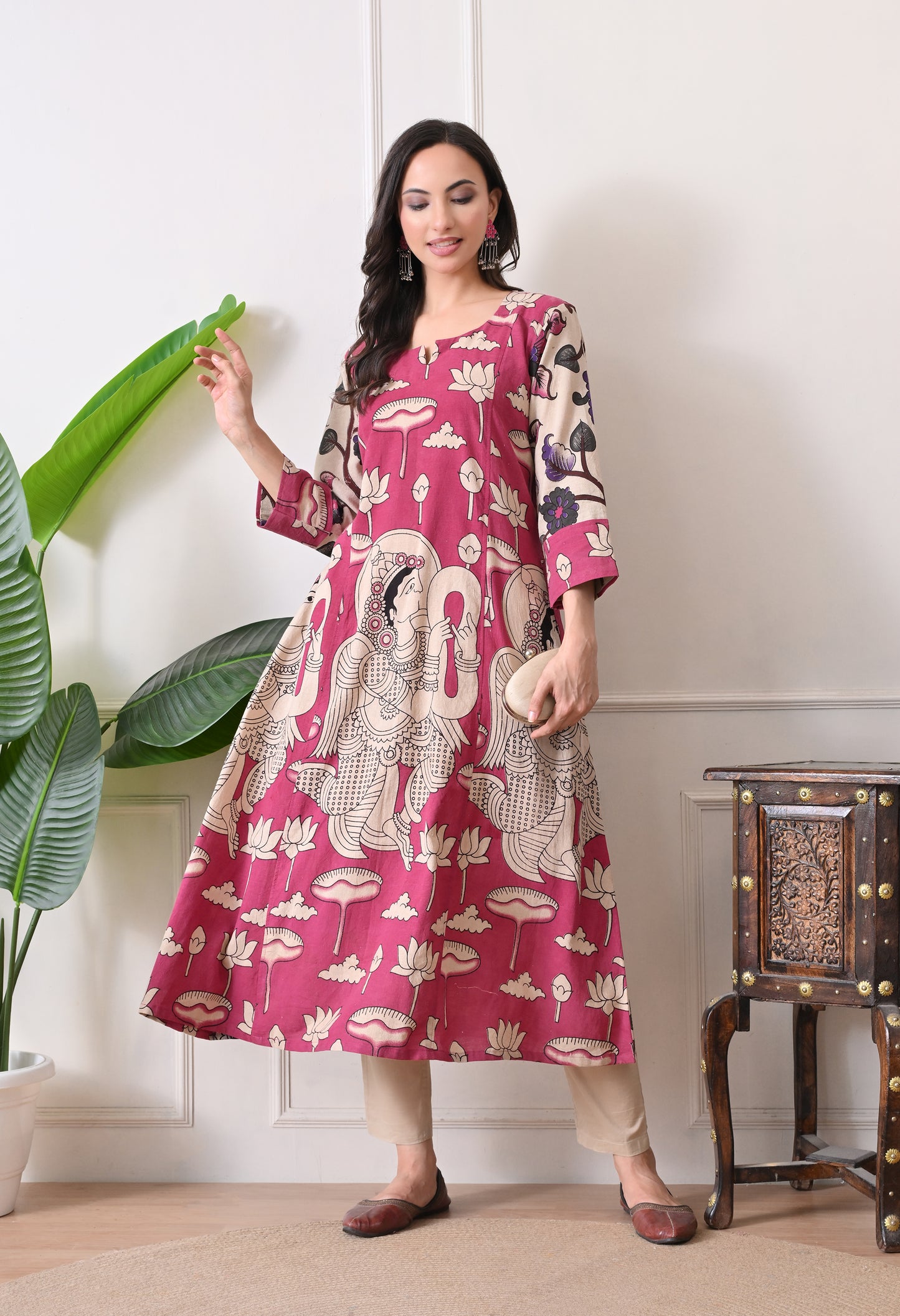 Rani Kalamkari Cotton Kurta