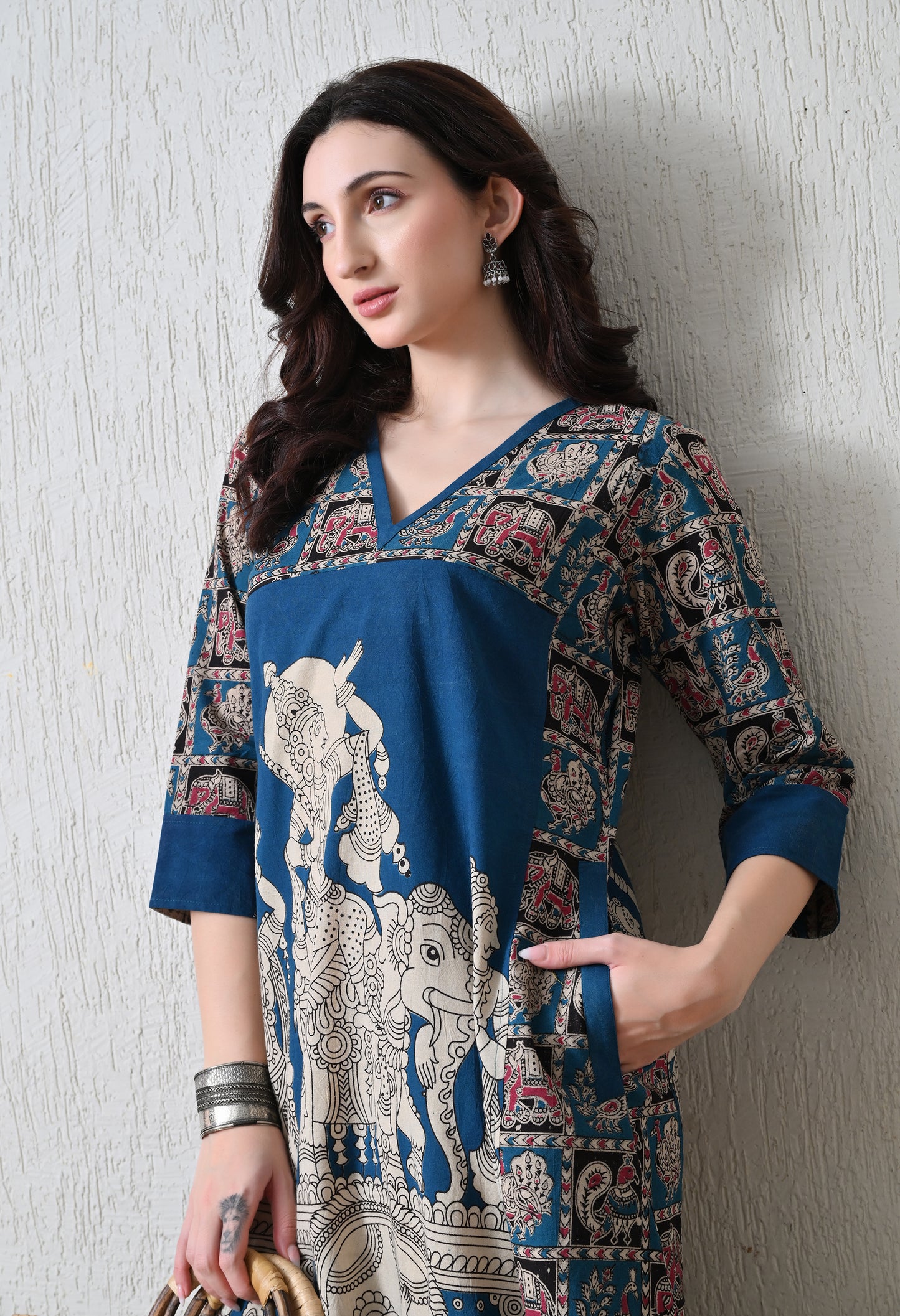 Blue Kalamkari Cotton Kurta