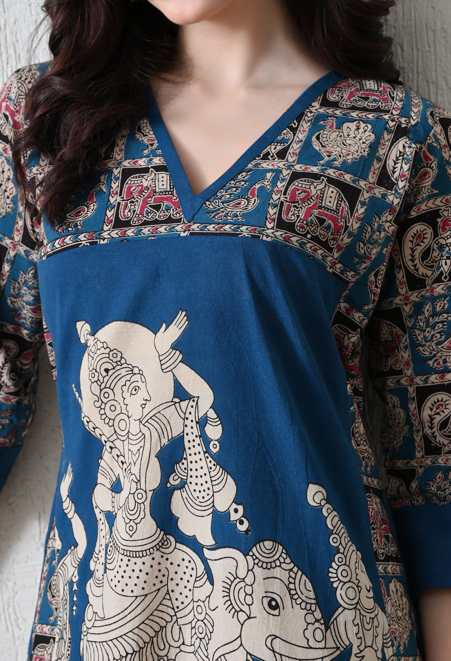 Blue Kalamkari Cotton Kurta