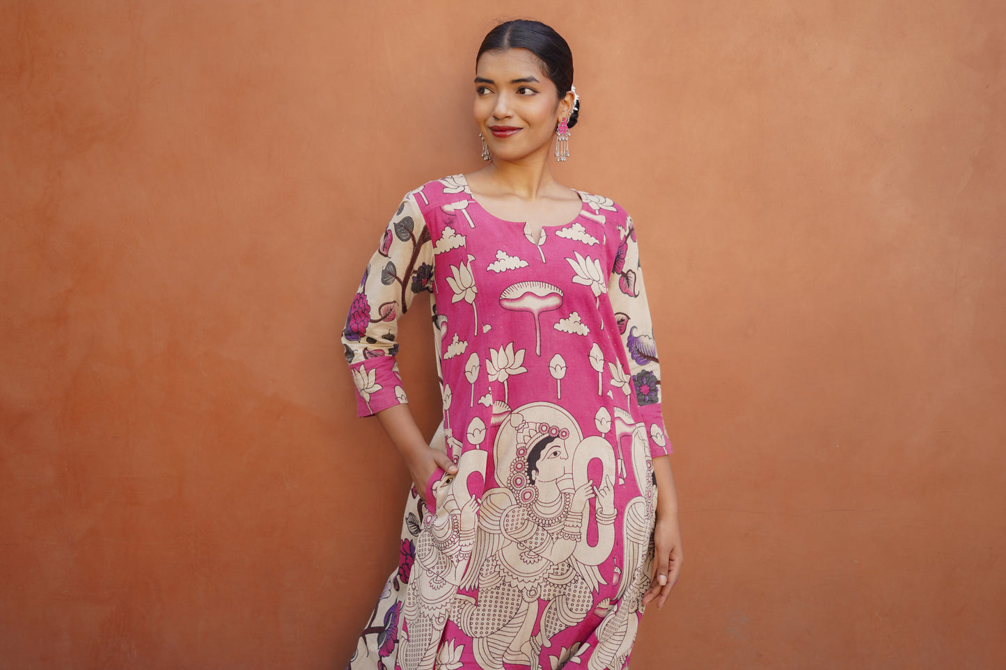 Rani Kalamkari Cotton Kurta