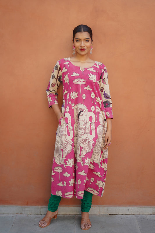 Rani Kalamkari Cotton Kurta