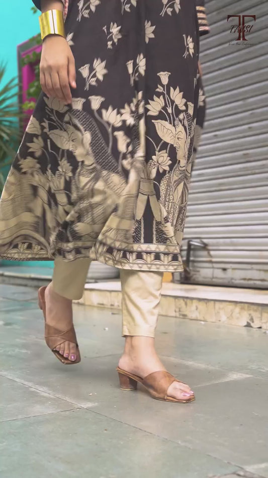 Black Kalamkari Cotton Kurta