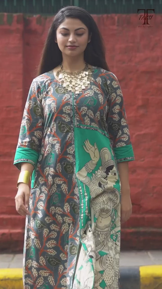 Green Kalamkari Cotton Kurta